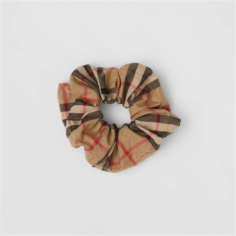 burberry scrunchies|Vintage Check Cotton Scrunchie in Archive beige .